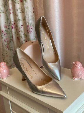 Stuart Weitzman silver metallic 50mm heels, sz. 8.5